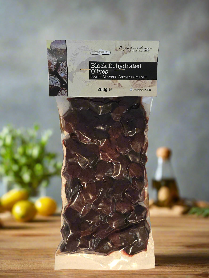 Oliven der Sorte Schwarz getrocknet im Vakuum - 250g