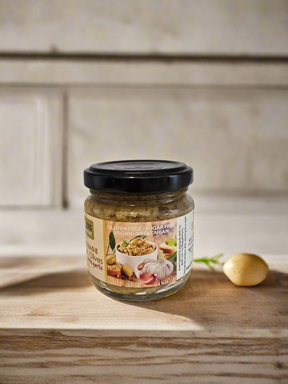 Oliventapenade / Olivenpaste aus grünen Oliven mit Knoblauch 80g