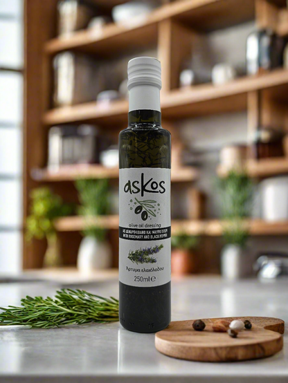 ASKOS - Olivenöl mit Rosmarin & schwarzem Pfeffer 250ml - MHD 07/26
